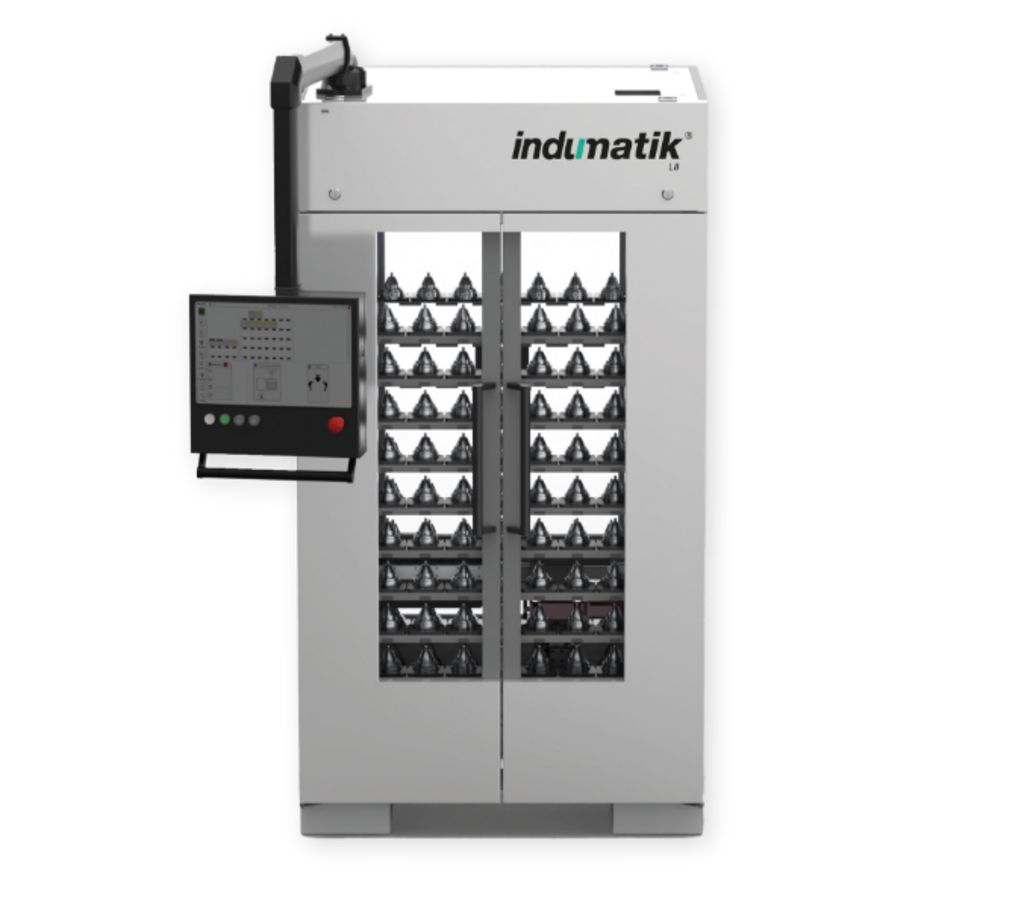 INDUMATIK – L 8. Standfläche unter 1 qm. Sehr kompakte Automationen. Im Bereich des Elektrodenhandlings oder in der Medizintechnik.