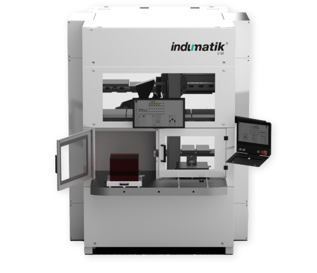 INDUMATIK – L 120, die ideale Lösung für den Alltag in der Zerspanung und Produktion. Ausgelegt für ein Handlingsgewicht bis zu 120 kg. Aufgrund der modularen Bauweise kann die Automation an eine oder zwei Werkzeugmaschinen angepasst werden.