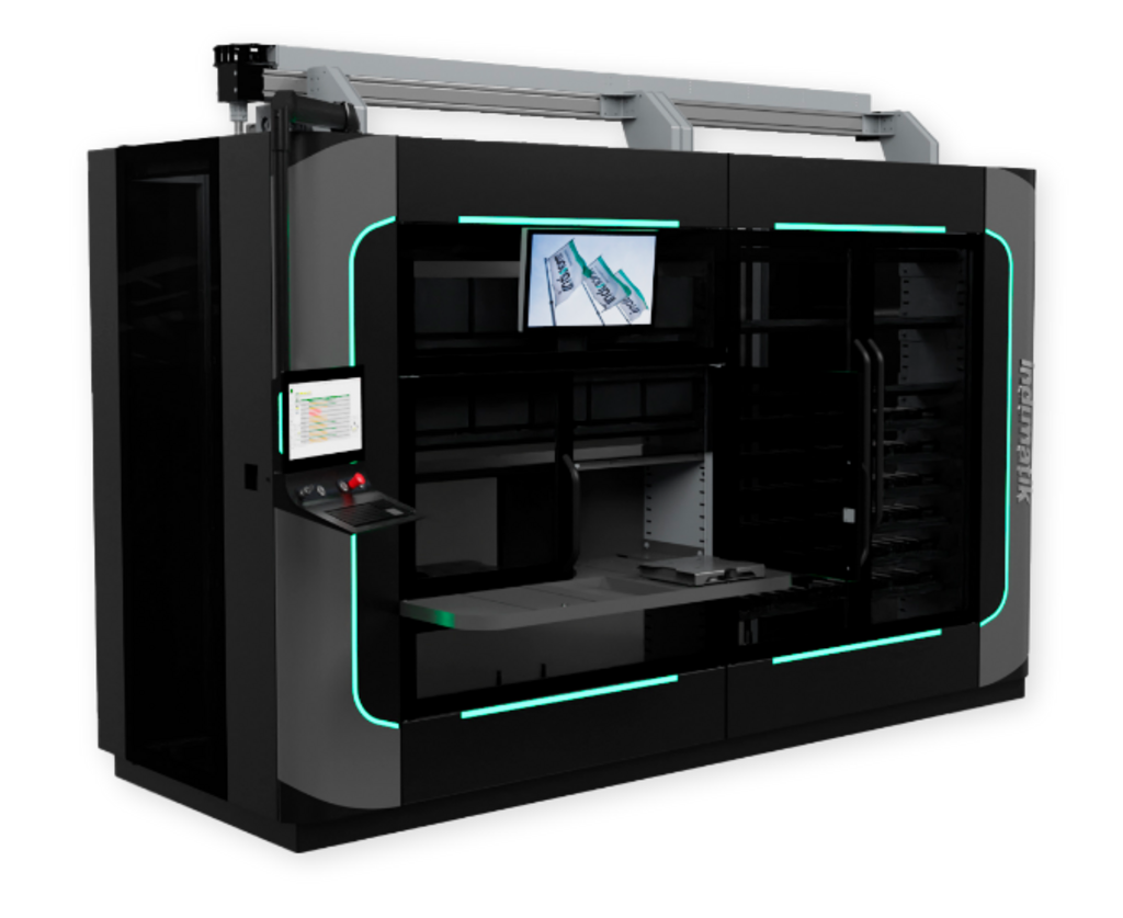 INDUMATIK – VL 40.  Automationslösung im Baukastenprinzip bietet die Indumatik VL 40.  In diesem kompakten System ist ein Linearachsroboter integriert, der Paletten und Werkstücke direkt handhabt. 