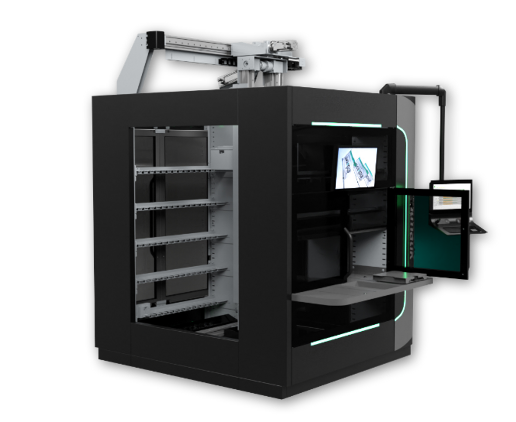 INDUMATIK – VL 80.  Flexibilität im Baukastenprinzip bietet die Indumatik VL 80.  Die VL 80 ist ähnlich konzipiert wie die VL 40. In diesem kompakten System ist ebenfalls ein Linearachsroboter integriert, der Paletten und Werkstücke direkt handhabt. 